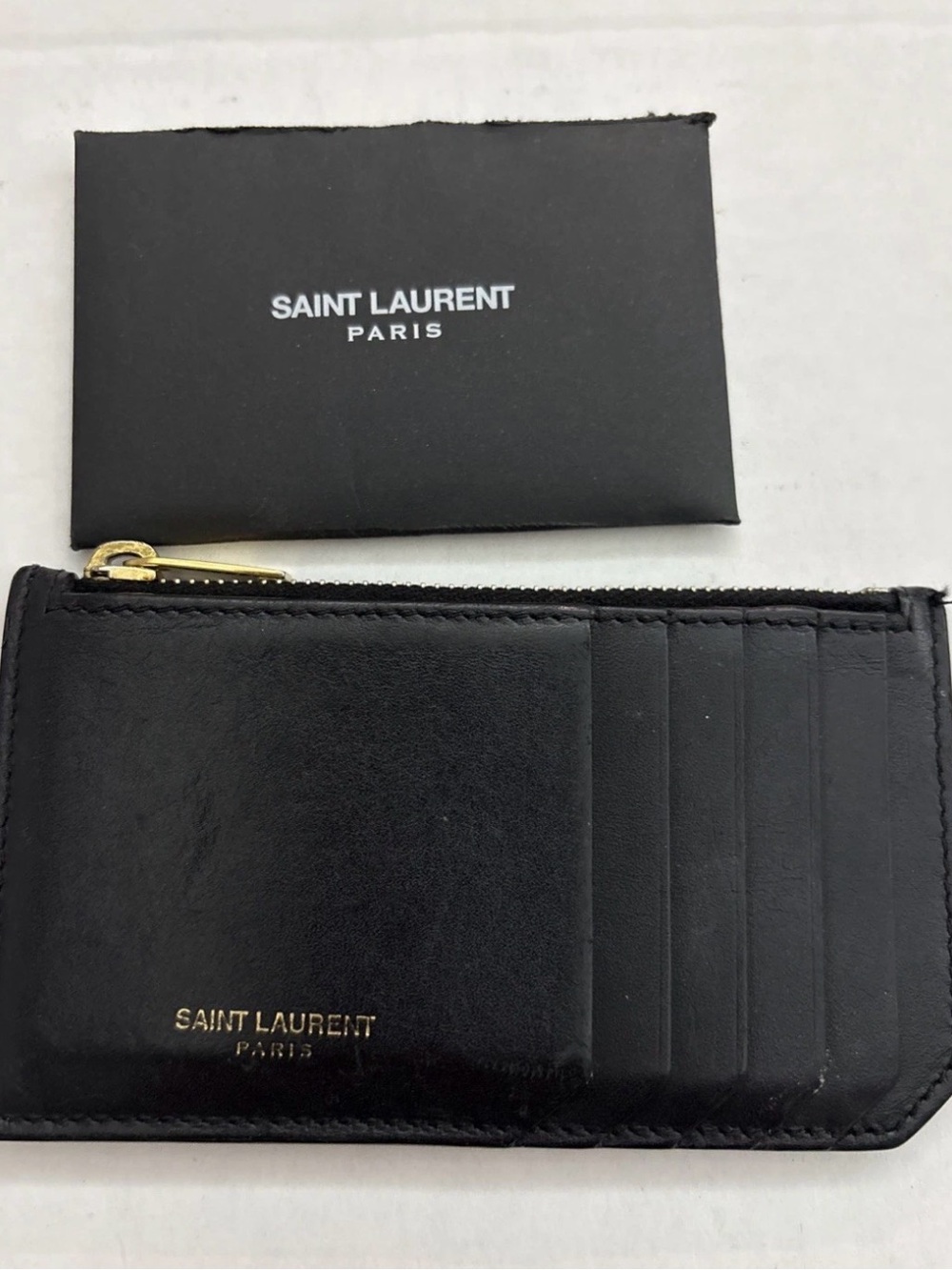 Saint Laurent Fragment Case Black Smooth Calfskin Luxury Classic Elegant